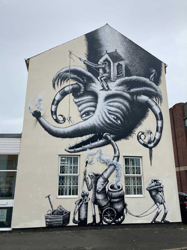 Photo of Mural Phlegm - Foundry Street, Worcester